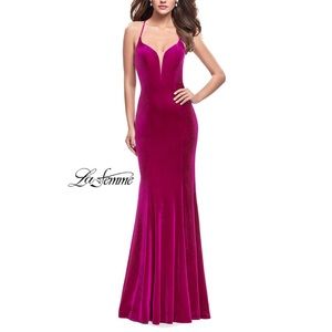 Fuchsia velvet gown
